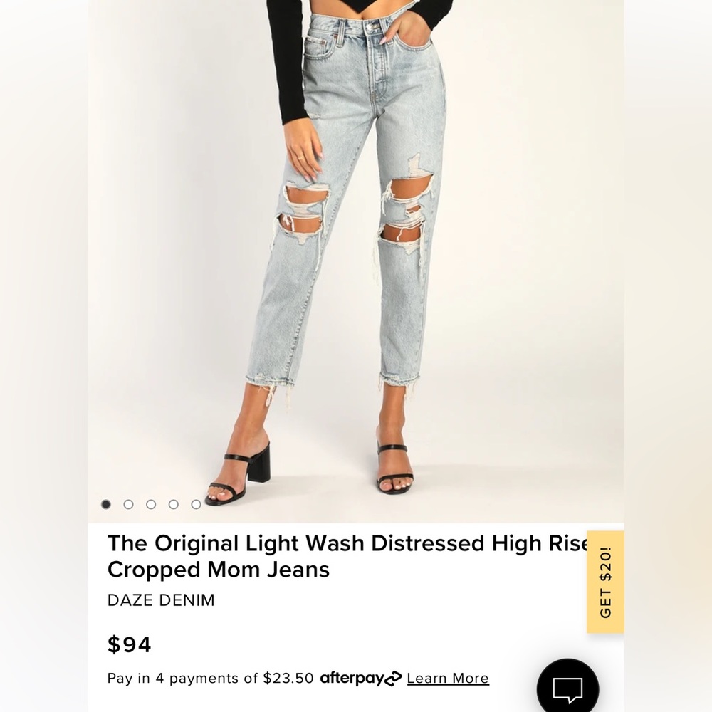 The Original Light Wash Distressed High Rise Cropped Jeans